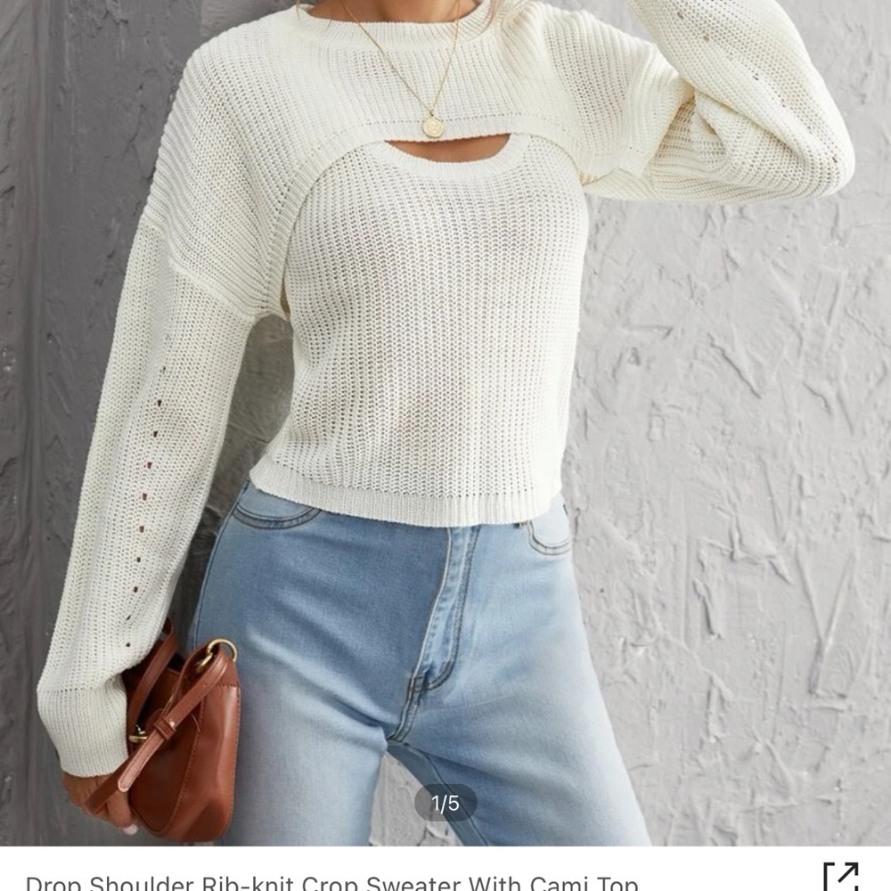 Shein cami top with cover shirt